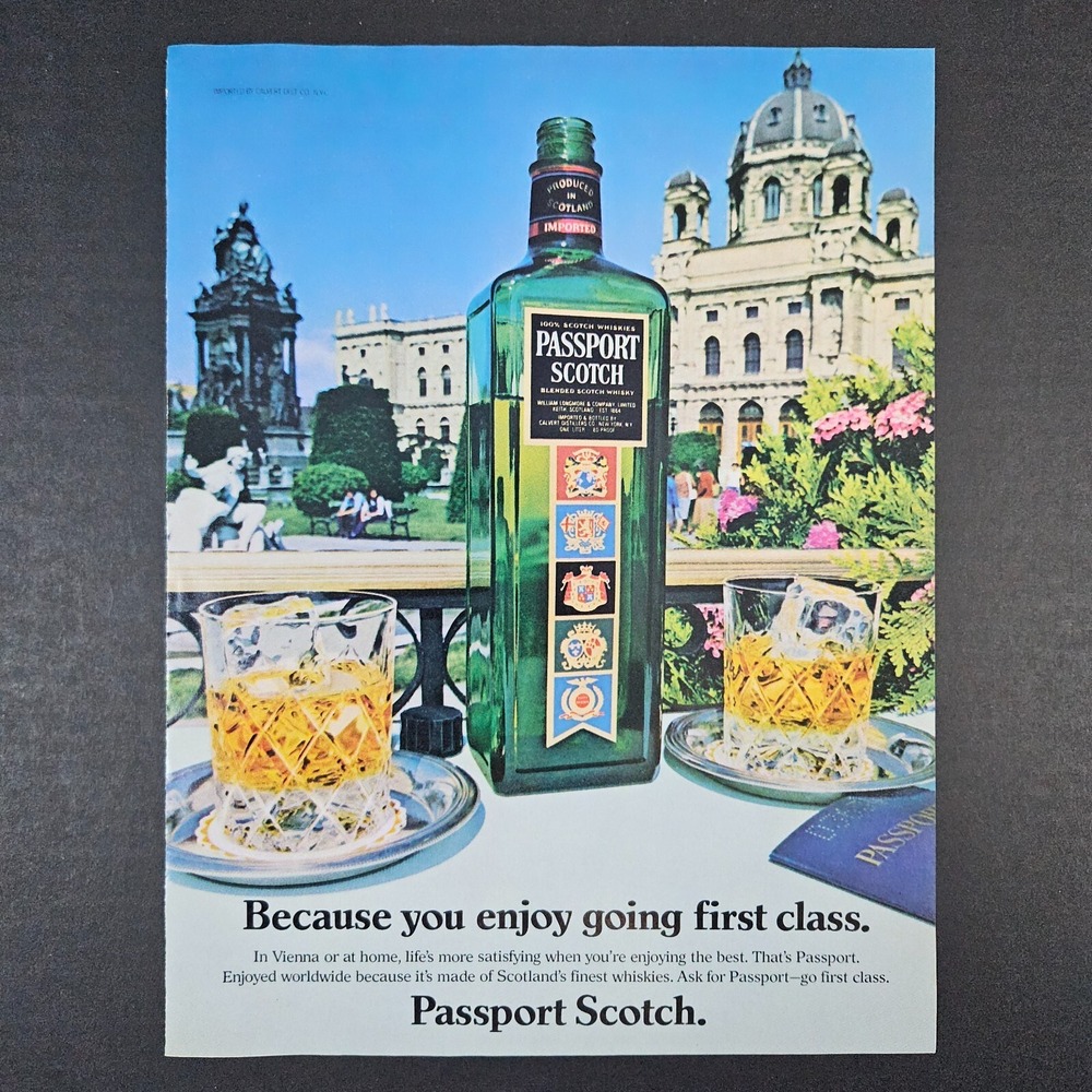1983 Passport Scotch Blended Whisky Vintage Print Ad Keith Scotland Calvert